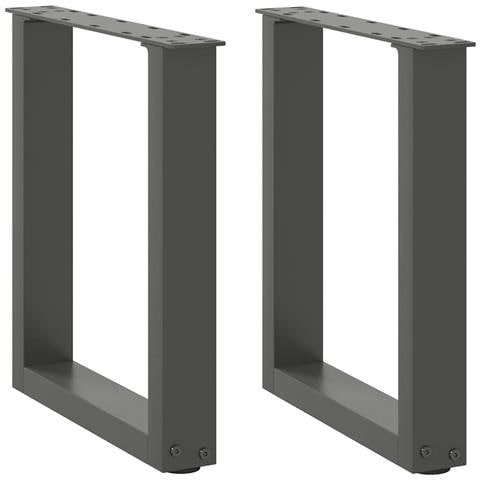 Gambe Tavolino Caffè A U 2 Pz Antracite 38x(42-43) Cm Acciaio - Foto 1