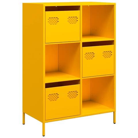 Credenza Giallo Senape 68x39x103,5 Cm In Acciaio - Foto 2