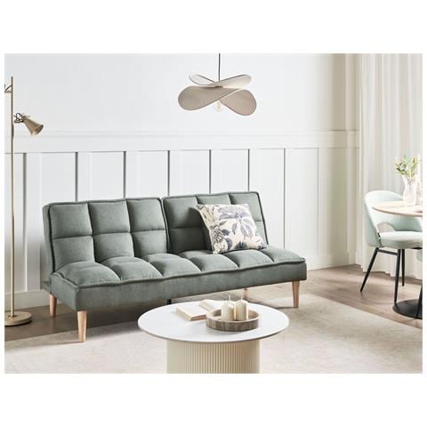 Divano Letto 3 Posti Siljan Tessuto Verde Chiaro - Foto 1