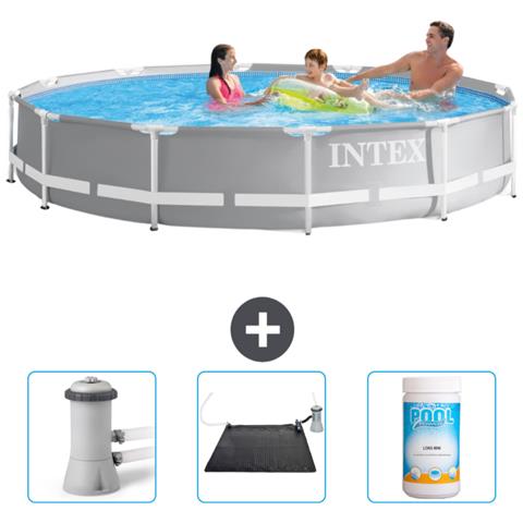 Piscina Fuori Terra - In Giro - 366x366x76 Cm - Grigio - Include Accessori Coordinati Cb80 - Foto 1