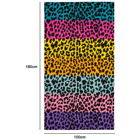 Telo Mare Grande 100x180 Spugna Spiaggia Piscina Maui Leopard Multicolor D8 - Foto 4