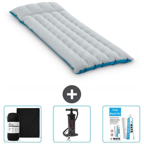 Set Materassino Gonfiabile - 184x67x17 Cm - Blu - Include Accessori Coordinati Cb7 - Foto 1