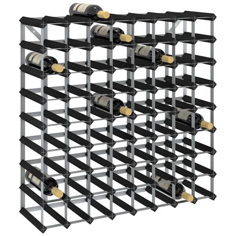 Portavini Da 72 Bottiglie Nero In Legno Massello Di Pino - Foto 2