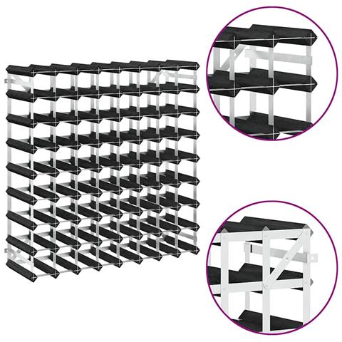 Portavini Da 72 Bottiglie Nero In Legno Massello Di Pino - Foto 8