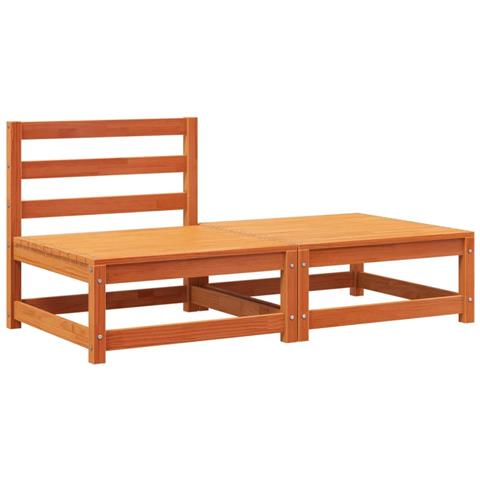 Lusso Casadino - Divano Senza Braccioli Giardino Poggiapiedi Marrone Cera Pino - Foto 1