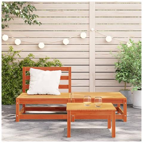 Lusso Casadino - Divano Senza Braccioli Giardino Poggiapiedi Marrone Cera Pino - Foto 2