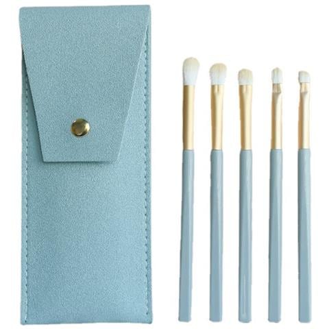 Set Essenziale Di 5 Pennelli Da Trucco Con Pochette Da Viaggio Blue - Foto 7