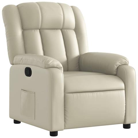 Poltrona Reclinabile Crema in Similpelle - Foto 1