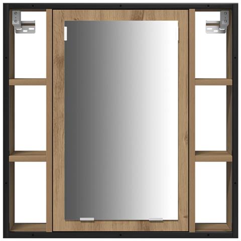 Set di Armadi da Bagno con lo scaffale 4 pcs rovere artigianale - Foto 9