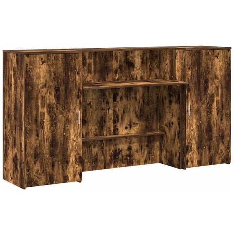 Banco Reception Rovere Fumo 200x50x103,5cm in Legno Multistrato - Foto 1