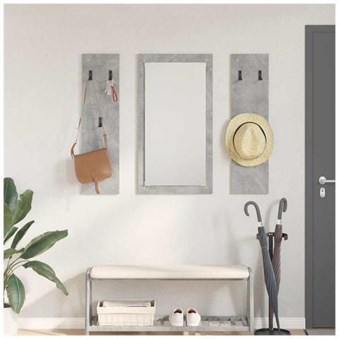 Appendiabiti a muro Grigio cemento 96 x 1.5 x 90 cm - Foto 2