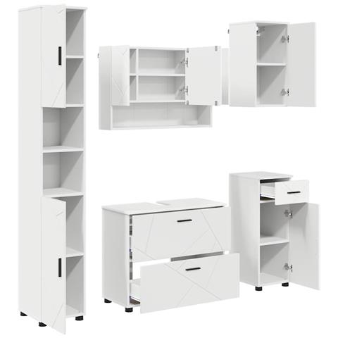 Set di mobili per il bagno 5 pcs Bianco 30 x 35 x 192 cm - Foto 1