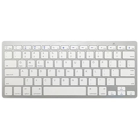 Tastiera Bluetooth Sottile: Tastiera Wireless Portatile Compatibile Con Tablet E Smartphone Silver - Foto 1