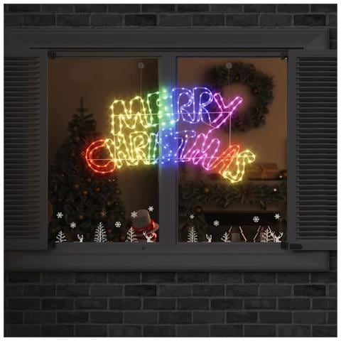 Insegna di Natale con 240 LED Multicolore 100 x 50 cm PVC - Foto 2
