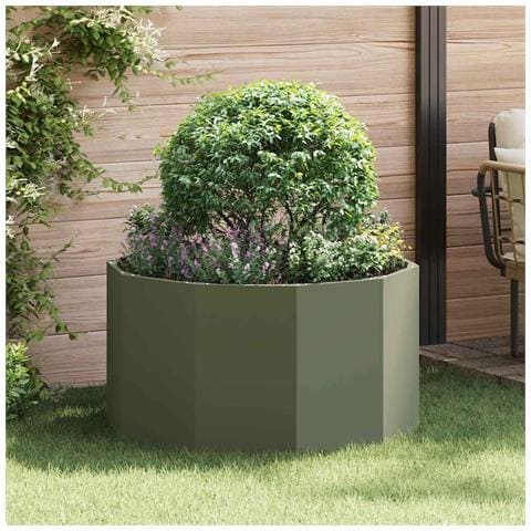 Fioriera Verde oliva 90 x 90 x 50 cm Acciaio - Foto 2