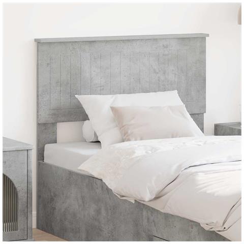 Testiera con testiera Grigio cemento 90 cm Legno multistrato - Foto 2