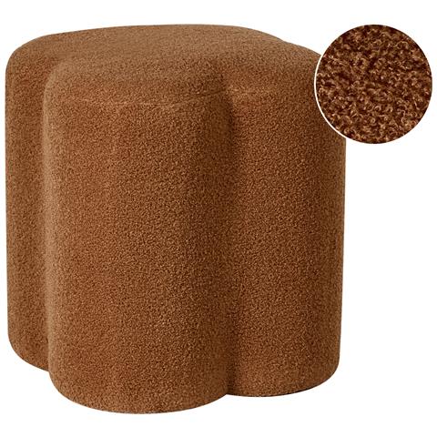 Pouf Mancos Bouclé Marrone Dorato - Foto 2