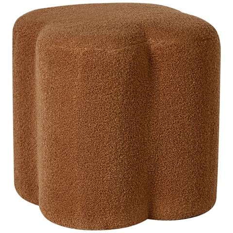 Pouf Mancos Bouclé Marrone Dorato - Foto 8