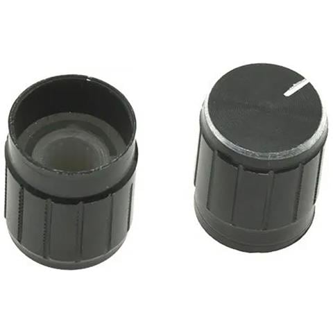 Manopola Per Potenziometro 15mm - Alluminio E Abs, Indicatore Argento | Diametro 14.7mm, Altezza 17mm | Controllo Elettronico E Meccanico - Foto 2