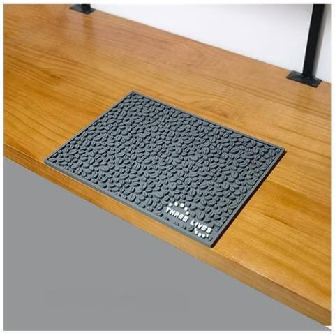 Tappetino In Silicone Resistente Al Calore Per Chicchi Di Caffè - Tappetino Scolapiatti Antiscivolo Per Bancone Bar Grey - Foto 2