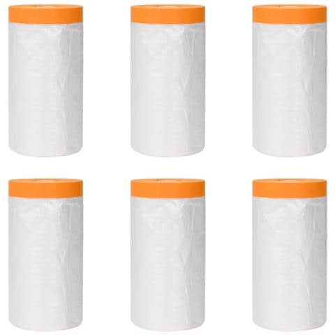 Telo per polvere con nastro adesivo 6 pcs 110 x 3300 cm HDPE - Foto 1