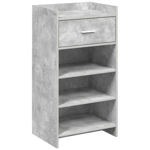 Mobile per scarpe con cassetto Grigio Cemento 48 x 36 x 92 cm - Foto 1
