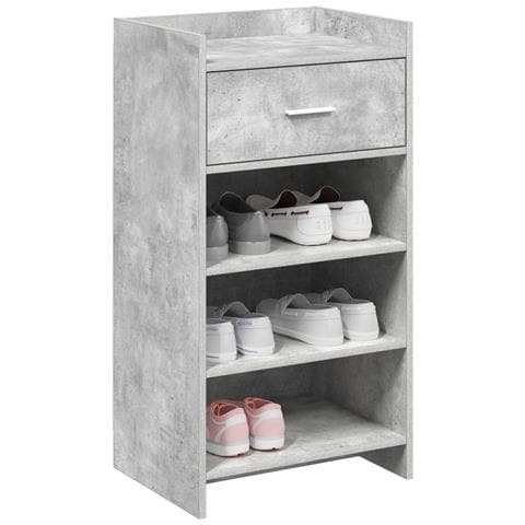 Mobile per scarpe con cassetto Grigio Cemento 48 x 36 x 92 cm - Foto 2
