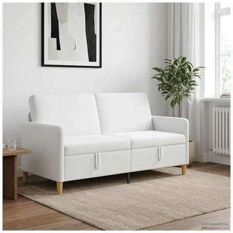 Divano con Storage Bianco 172 x 78 x 87 cm Poliestere - Foto 2