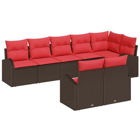 Set Divano da Giardino Marrone polyrattan - Foto 1
