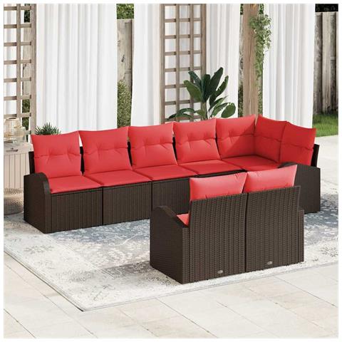 Set Divano da Giardino Marrone polyrattan - Foto 2
