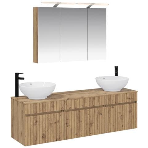 Set di Armadi da Bagno 4 pcs Rovere Artigianale - Foto 1