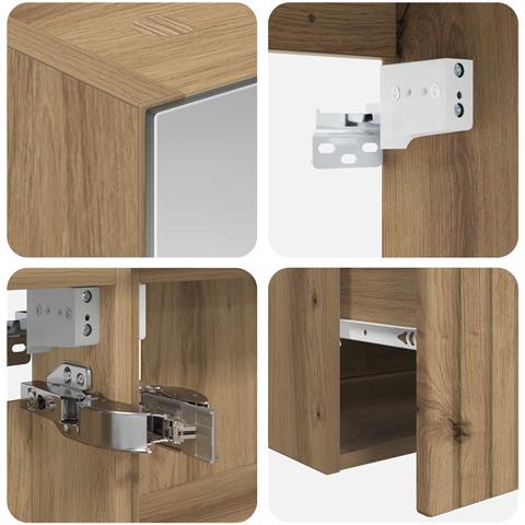 Set di Armadi da Bagno 4 pcs Rovere Artigianale - Foto 9