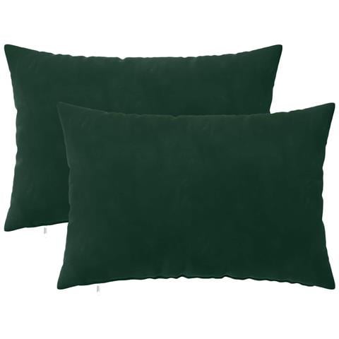 Cuscino con cuscino HEERLEN 2 pz Verde Scuro Velluto - Foto 1