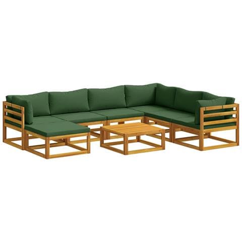 Set di divani 8 pz Naturale Legno di Acacia Massello - Foto 1