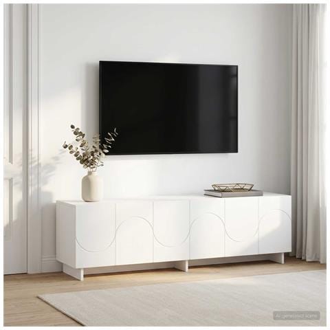Supporto TV 140 x 34.5 x 40 cm Bianco Legno ingegnerizzato - Foto 2