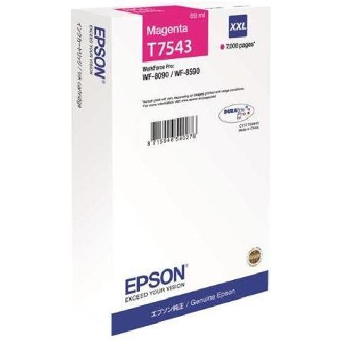 C13T754340 Cartuccia Ink Originale Magenta per WorkForce Pro WF-8090DTW Capacità 7000 Pagine - Foto 2