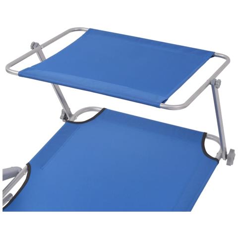 Lettino Prendisole con Baldacchino in Acciaio Blu - Foto 8