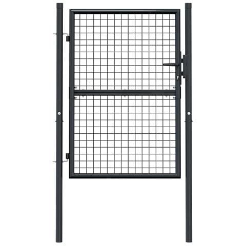 Cancello Da Giardino In Acciaio Zincato 100x175 Cm Grigio - Foto 7