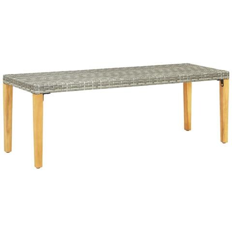 Panca da Giardino 80 cm in Polyrattan Grigio - Foto 1