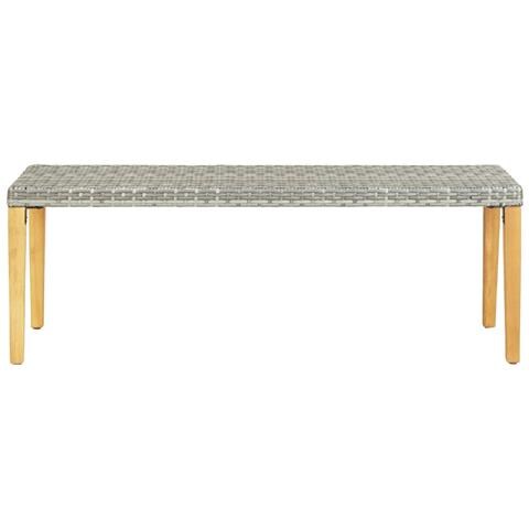Panca da Giardino 80 cm in Polyrattan Grigio - Foto 5