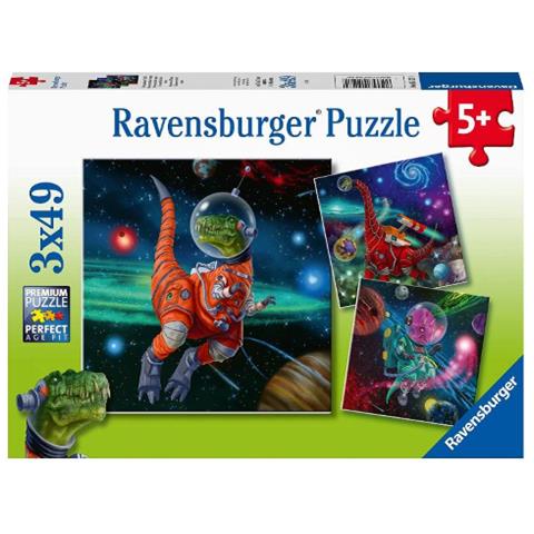 Puzzle 3x49 Pezzi Dinosauri Nello Spazio - Foto 1