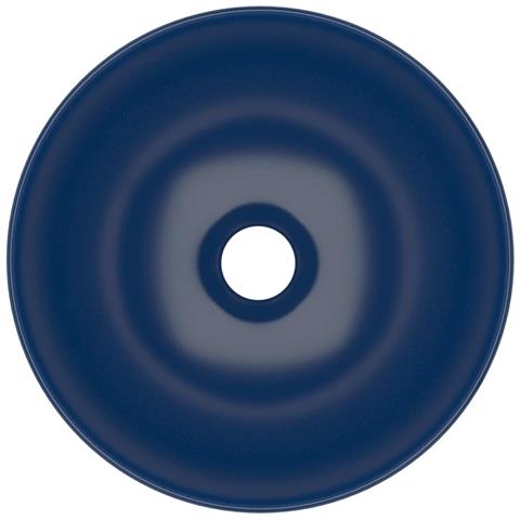 Lavandino da Bagno in Ceramica Blu Scuro Rotondo - Foto 5