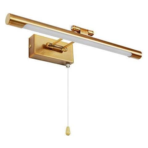 Riparo Della Parete Di Illuminazione 8w Specchio Del Bagno Della Luce Led Delle Immagini Con Girevole Lampada Frontale Pull Interruttore Per Camera Da Letto 3000k Hotel Restaurant Comodini Lampade Fixtures Luci (560lm Ottone 40 Cm)  - Foto 1