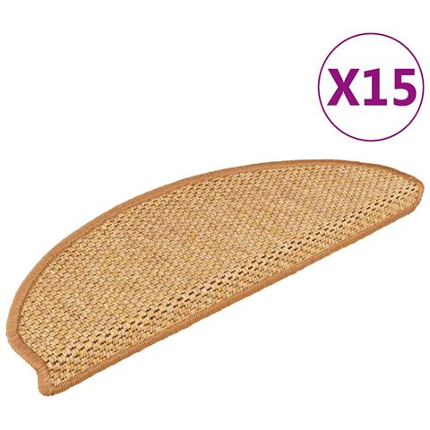 Tappeti Autoadesivi Scale Aspetto Sisal 15pz 65x21x4 Sisal - Foto 1
