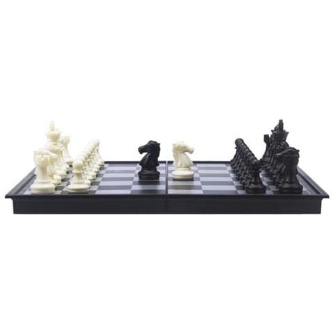 Gioco Da Viaggio Backgammon / scacchi 24 Cm Nero / bianco - Foto 3