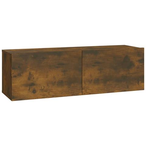 Mobili TV Parete 2pz Rovere Fumo 100x30x30 cm Legno Multistrato - Foto 2