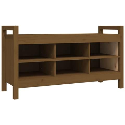 Panca Da Ingresso Miele 110x40x60 Cm In Legno Massello Di Pino - Foto 1