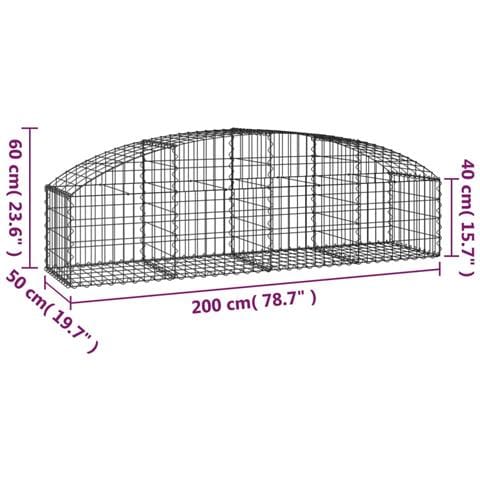 Cesto Gabbione Ad Arco 200x50x40/60 Cm Ferro Zincato - Foto 4