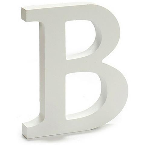 Lettera B Legno Bianco (1,8 X 21 X 17 Cm) (12 Unità) - Foto 2