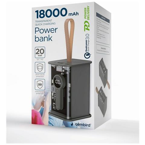 Powerbank Pb18-tqc3-01 Nero Trasparente 18000 Mah - Foto 2